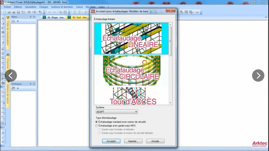 Tricalc.Echafaudagues, Solution BIM de la Conception à l'Assemblage.