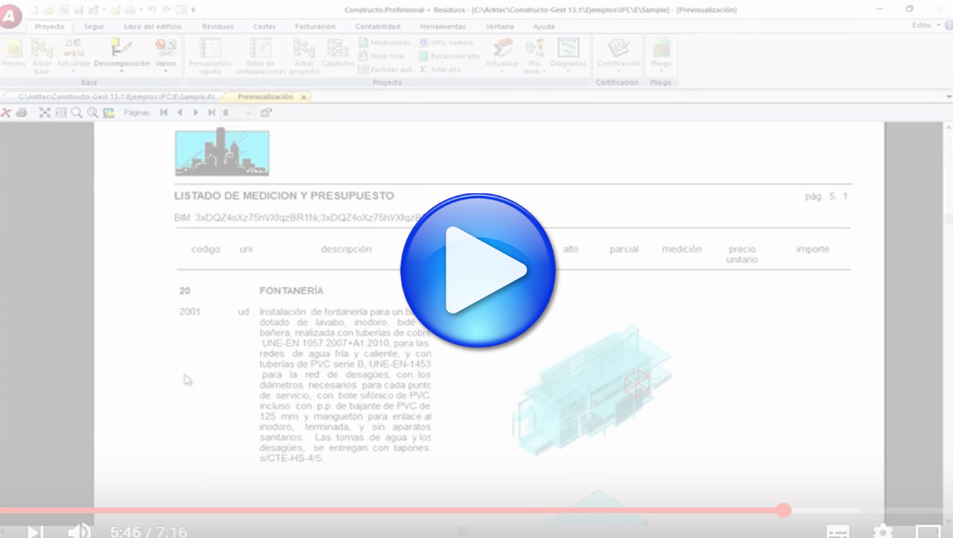 GEST.Segur, Flujo de trabajo BIM Seguridad y Salud: Planos, Presupuesto, Planificación y Objetos BIM 3D